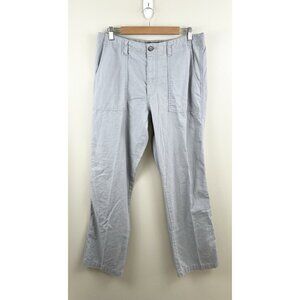 Old Navy Linen Blend‎ Pants Women’s Ankle Gray Sz M Beach Summer Coastal Pockets
